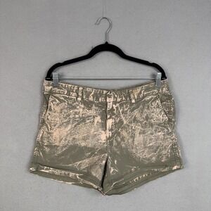 Quince Shorts Womens 12 Olive Green Bleached Organic Stretch Chino Casual Summer